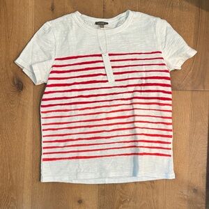 Lilla P White Tee with Red Stripes. Brand new tags on